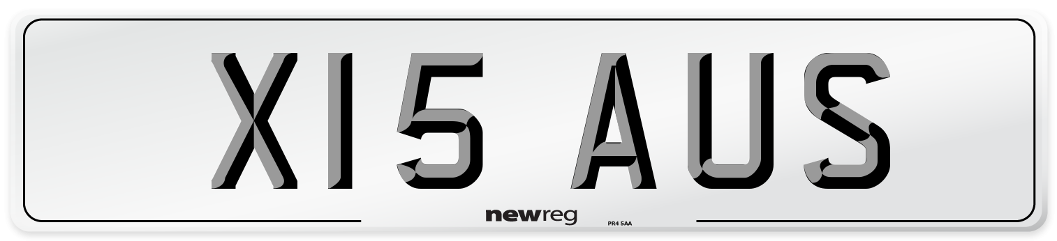 X15 AUS Number Plate from New Reg